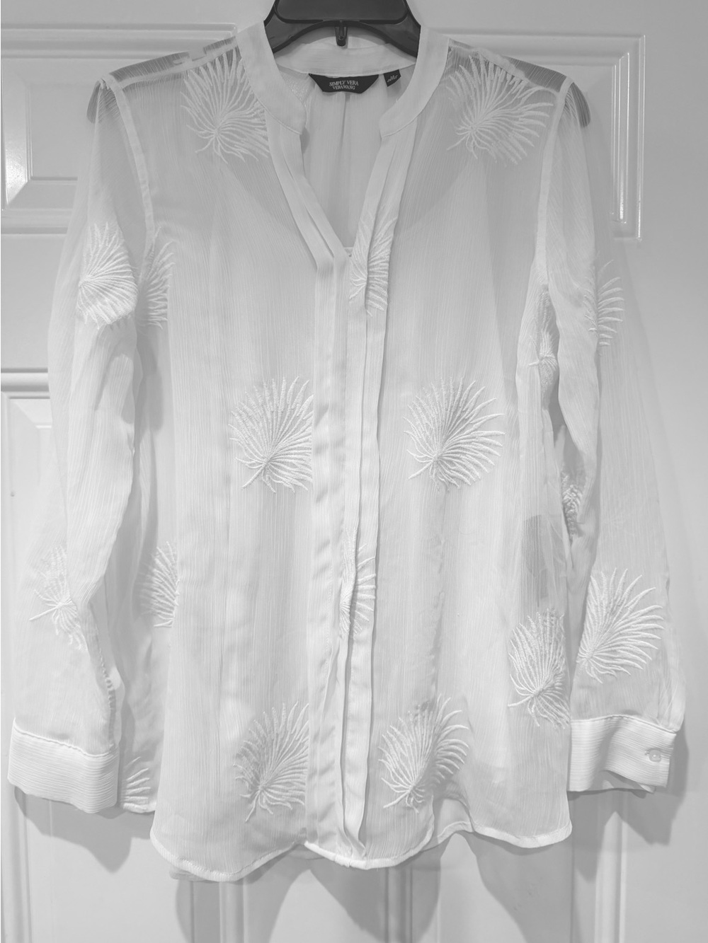 Simply Vera Wang White Tunic Blouse Size Medium